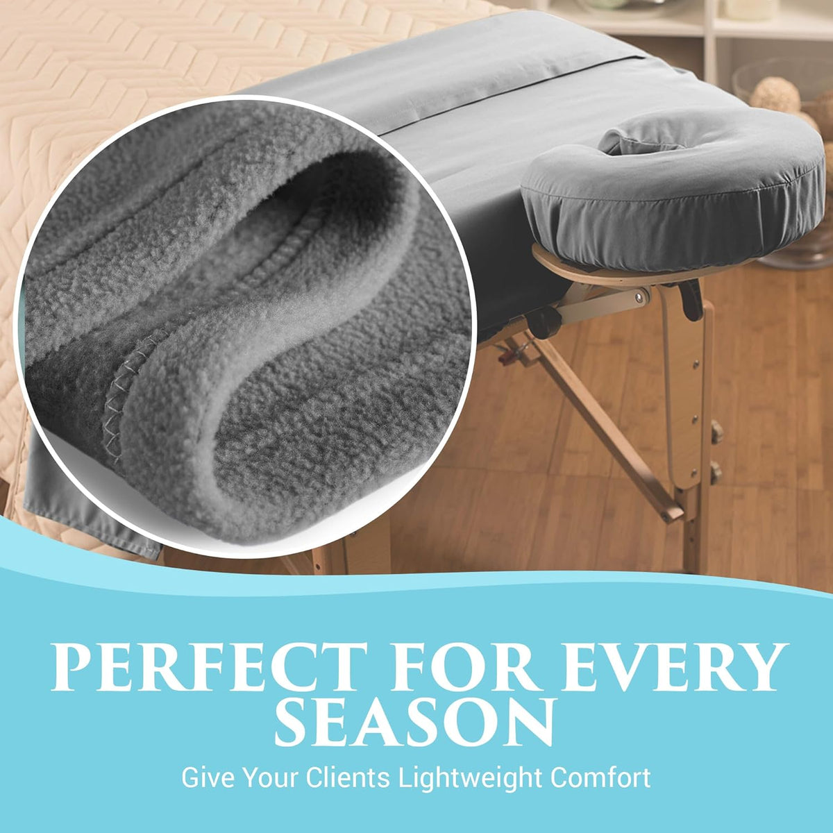 NRG Polar Fleece Blankets Fleece Massage Table Blanket - 60" x 86" - Natural - Ultra Soft, Warm & Comfortable - Lightweight Blanket Perfect for Most Massage Tables - Machine Washable