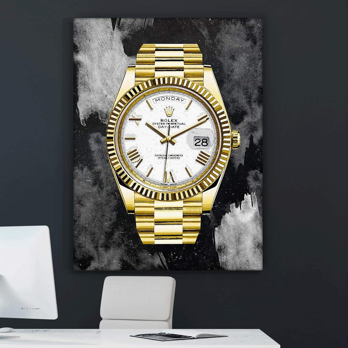 SuccessHunters Luxury Gold Watch Canvas Print Office Wall Decoration Home Decor Modern Art Prints Inspiration Motivation Inspire Entrepreneur Quote Inspirational Motivational House Decal (40" x 30")