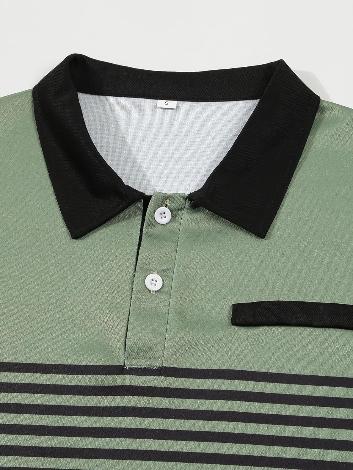 Men's Casual Polo Shirts Short Sleeve Fashion Golf Shirt Classic Striped Slim Fit T-Shirts