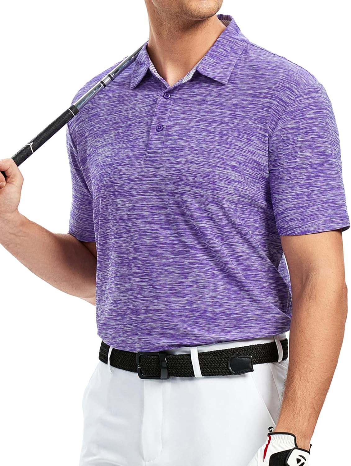 Alex Vando Mens Golf Shirt Moisture Wicking Quick-Dry Short Sleeve Casual Polo Shirts for Men