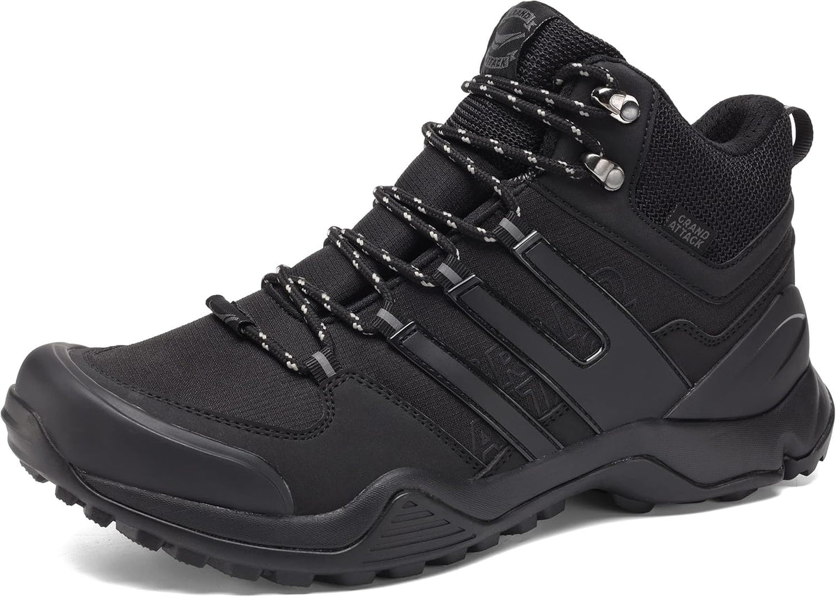 Men's Mid Waterproof Hiking Boots Lightweight Approach Trekking Comfortable Backpacking Non Slip Work Shoes Outdoor Camping Travel Cross Trainer Sneakers