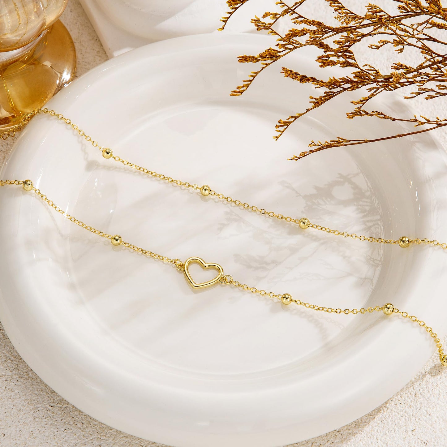 CHESKY Gold Waist Chain, 14k Plated Body Chain Jewelry for Women Non Tarnish Adjustable Waterproof Belly Chain Sexy Waist Beads for Womens Dainty Chain Belt Heart Beach Gold Prom Jewelry for Women