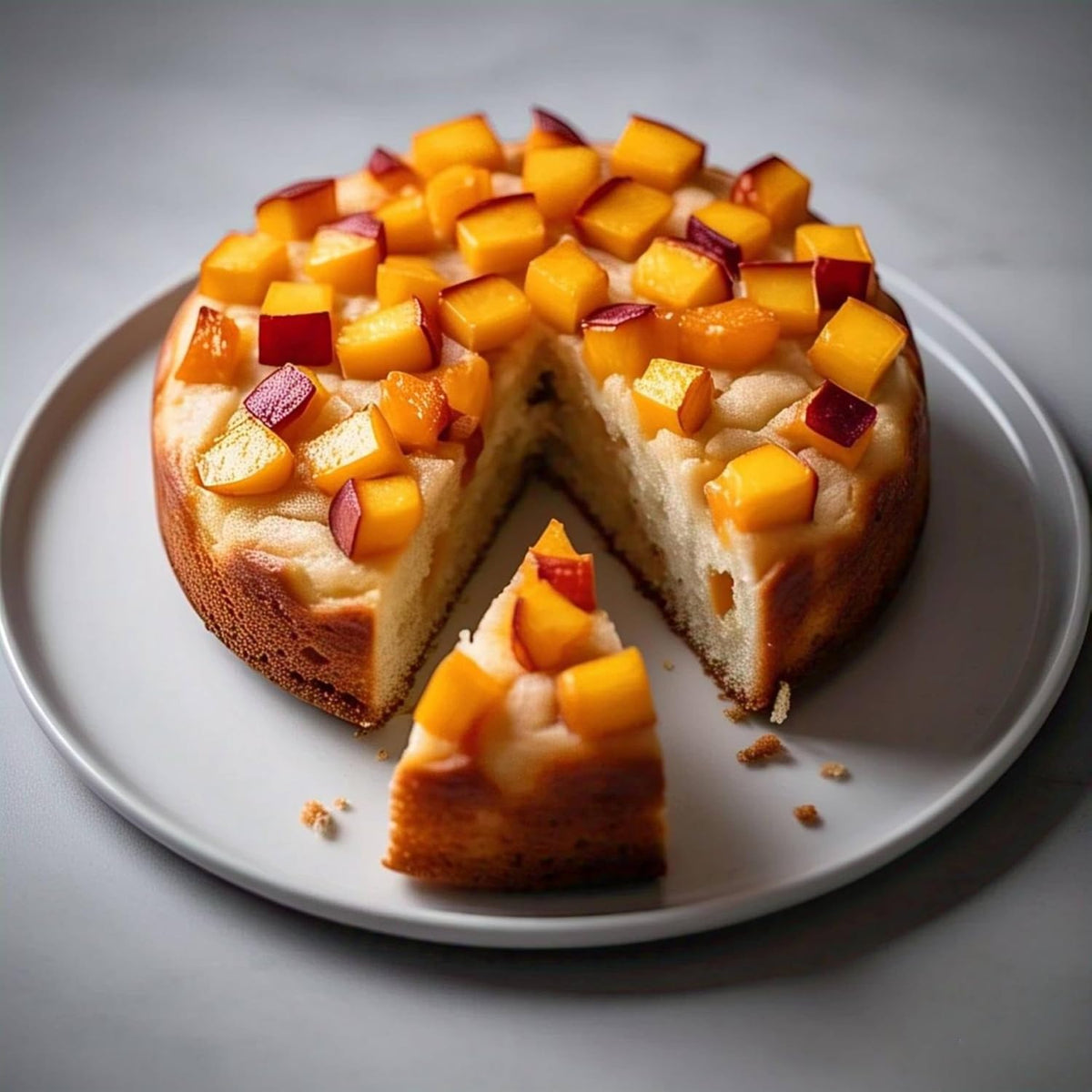 Andy Anand Sugar-Free Peach Glaze Cake, 2 lbs - Fresh, Gourmet, Handcrafted, No Preservatives, Diabetic-Friendly Dessert