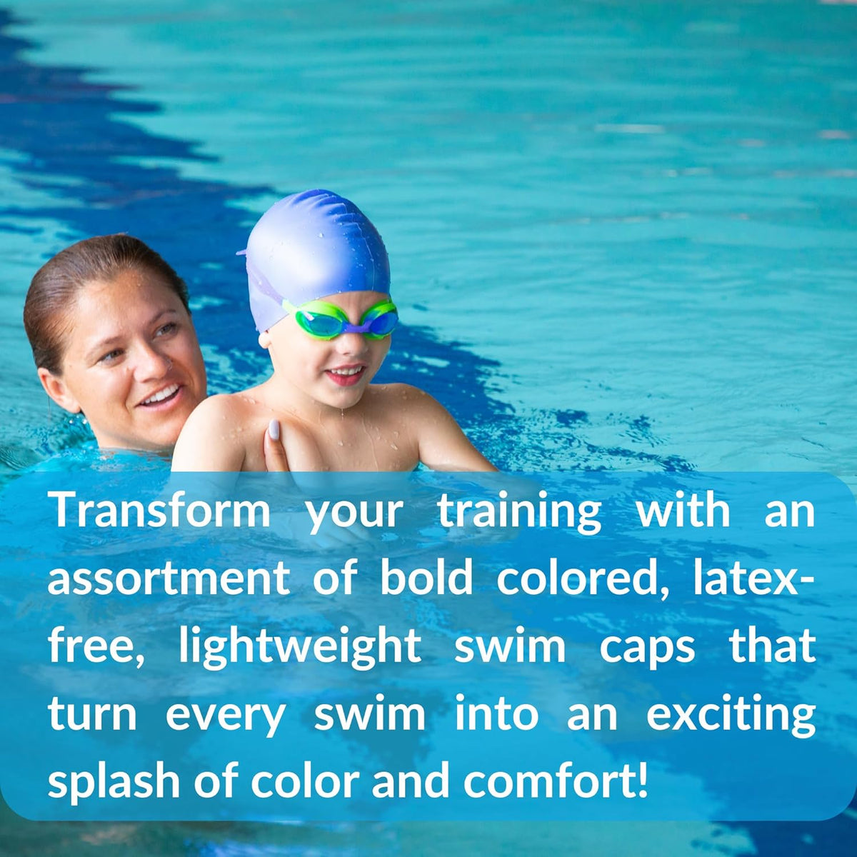 Sporti Silicone Swim Cap for Kids, Unisex Youth Swimming Cap, Protection Bathing Caps for Your Children, Aged 2-10
