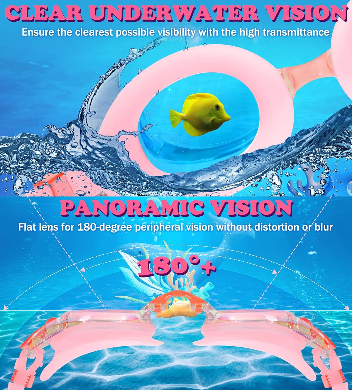Aegend 2 Pack Kids Goggles, Swimming Goggles for Kids Age 4-16 Boys and Girls Youth, Anti-Fog Waterproof Anti-UV Pool Goggles