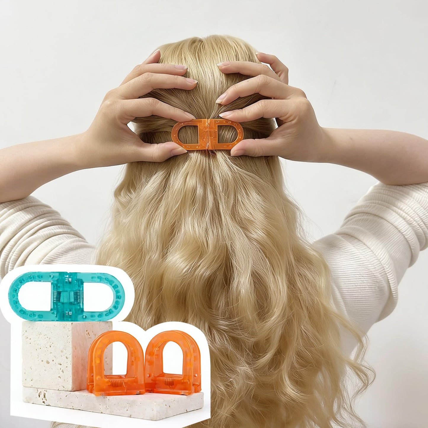 LIHELEI Magnetic Hair Clips, Seamless 2-in-1 Design Strong Hold No-Slip Hair Styling Clips for Women, DIY Cute Magnetic Seamless Hairstyling Accessories (2pcs)