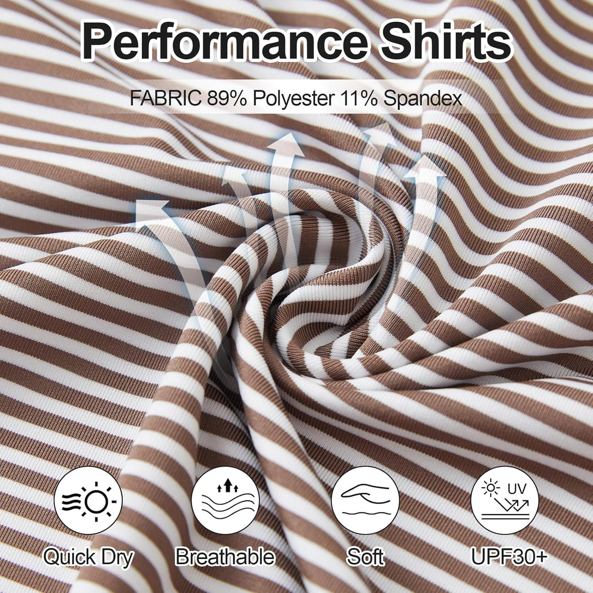 Golf Shirts for Men - Moisture Wicking Short Sleeve Performance Sport Casual Striped Collared Mens Polo Shirt