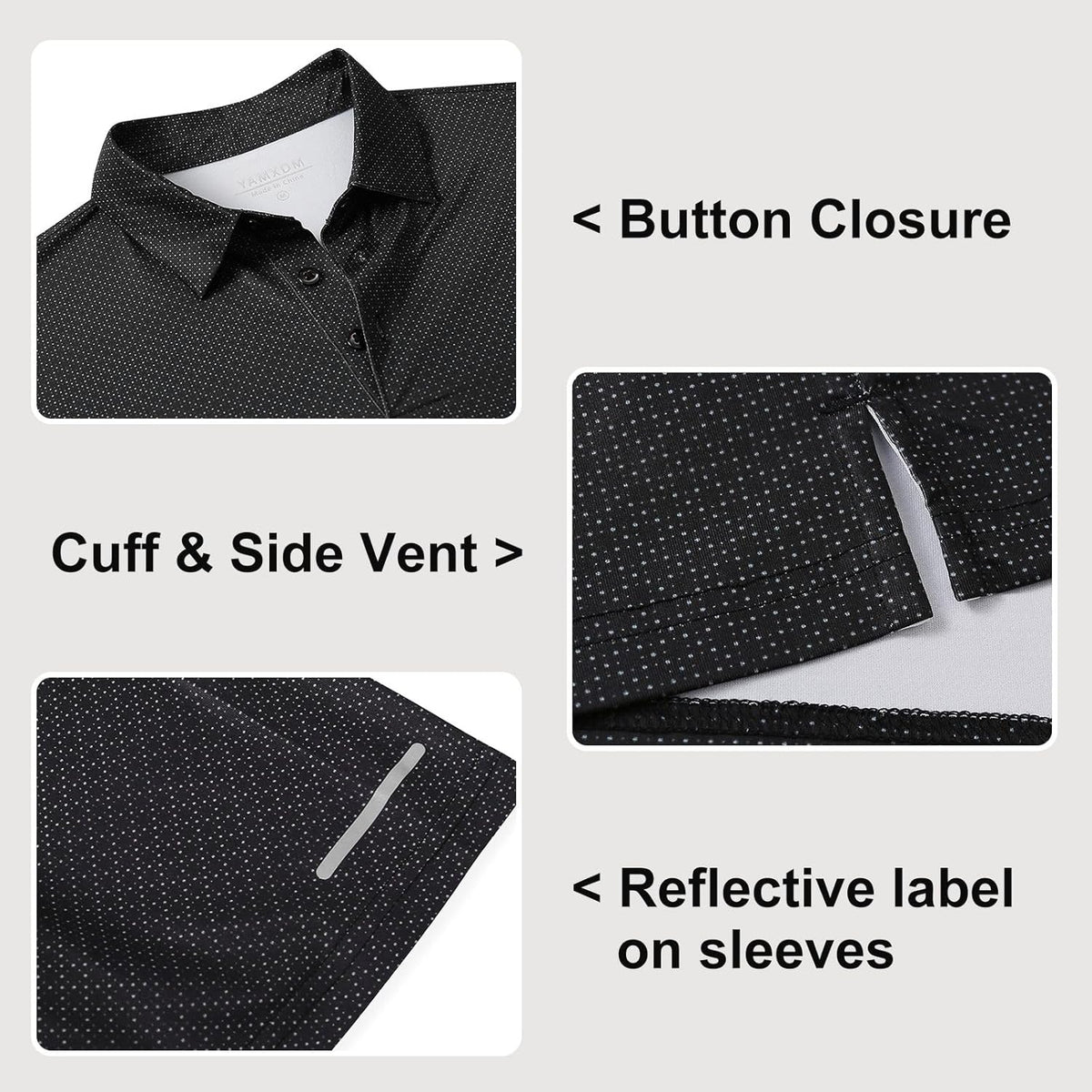 Golf Shirts for Men - Moisture Wicking Short Sleeve Performance Sport Casual Striped Collared Mens Polo Shirt