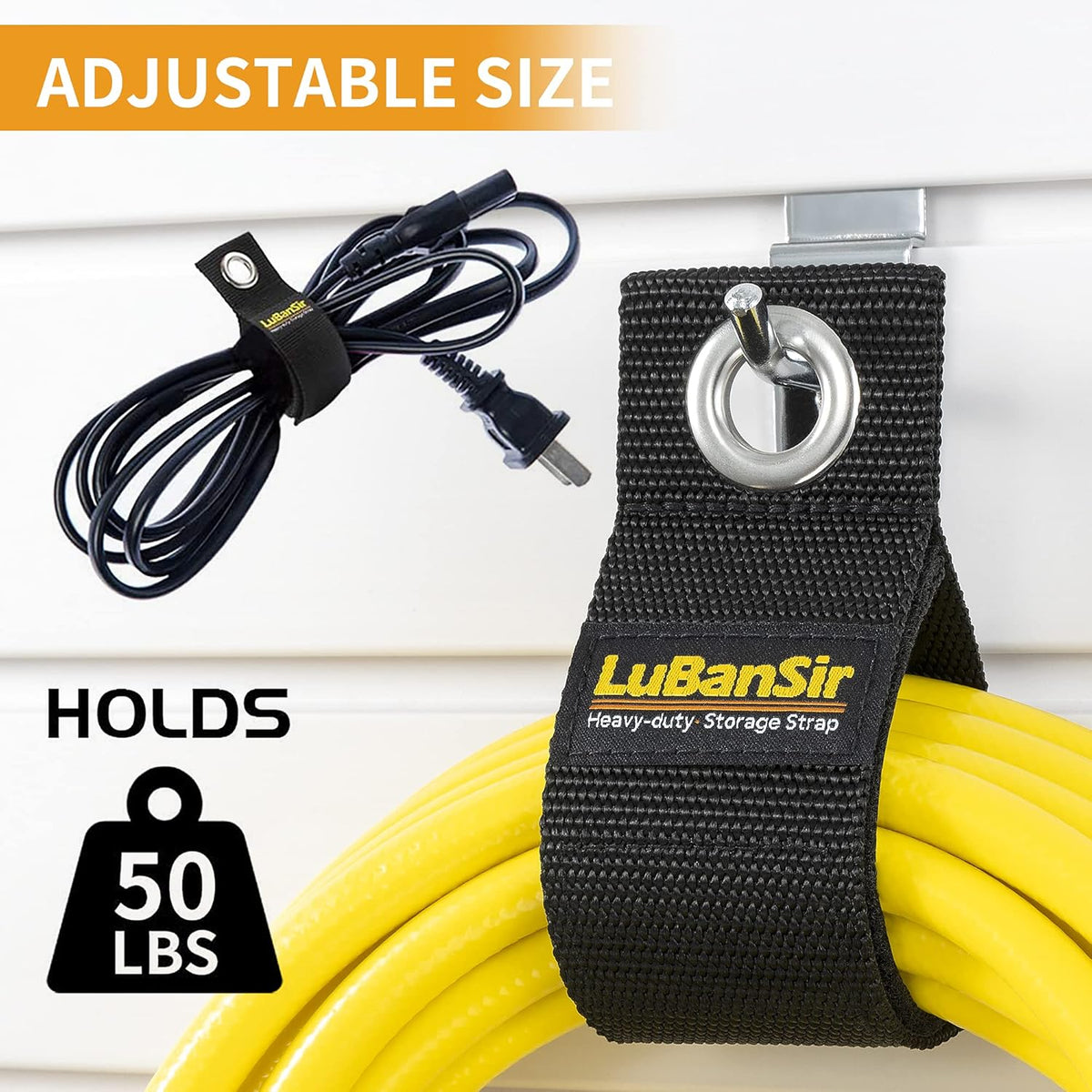 LuBanSir Extension Cord Holder, Assorted 9 Pack (10"/13"/17") Extension Cord Organizer for Garden Hose Storage and Garage Wall Organization