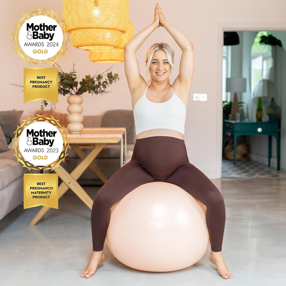 BABYGO® Birthing Ball for Pregnancy & Labor + Our Award Winning Book - Exercise, Birth & Recovery Plan, 5X Stronger Than a Yoga Ball with Eco Friendly Material
