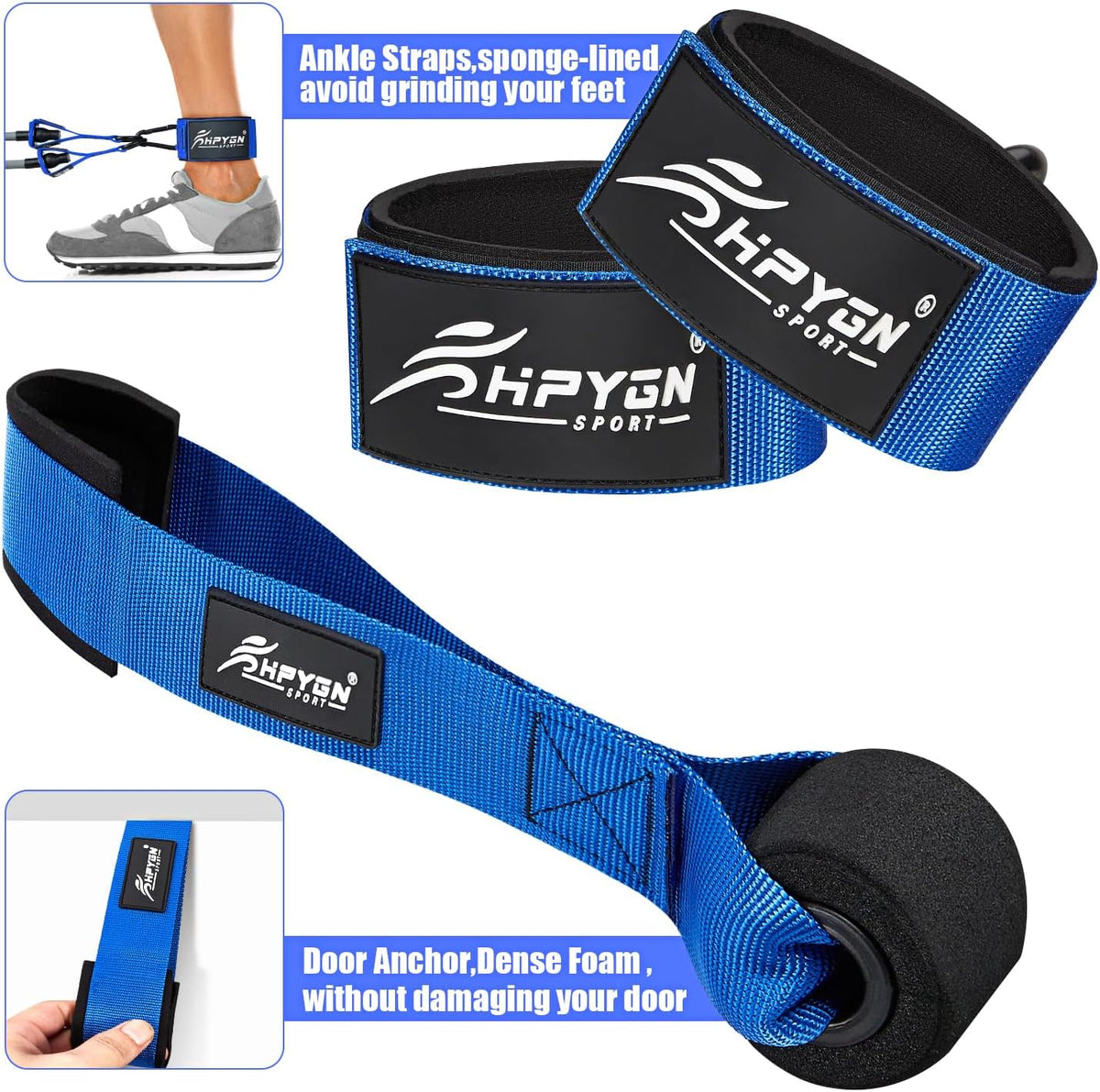 HPYGN Resistance Bands, Heavy Exercise Bands with Handles, Fitness Bands for Working Out, Workout Bands for Men, Weight Bands Set for Muscle Training, Strength, Slim, Yoga, Home Gym Equipment