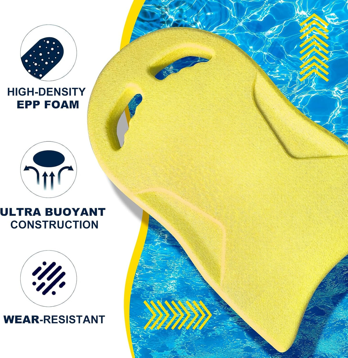 Swimming Kickboard, Lightweight and High Buoyancy Swim Training Board for Swimmers, Durable EPP Material, Ideal for Pool Exercise and Swimming Lessons