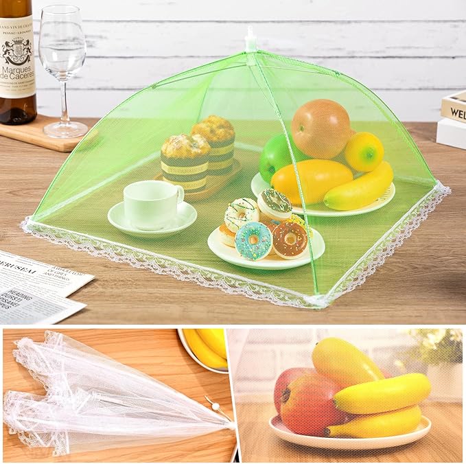 5 Pack Food Cover Tents, Food Covers for Outdoors, Mesh Cover, Reusable and Collapsible Outdoor Picnic Net for Parties Picnics, BBQs, Fruit Covers
