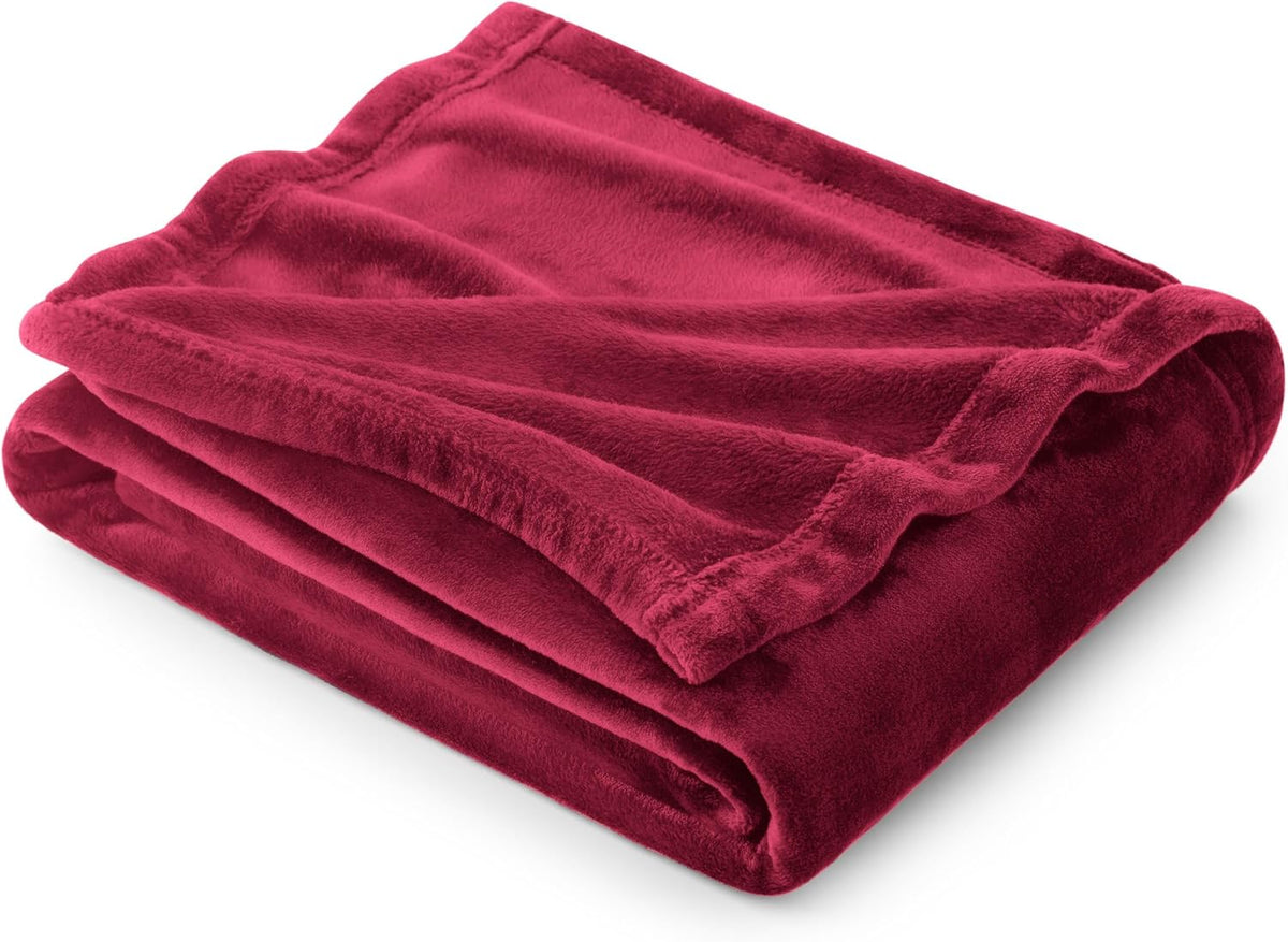Bedsure Fleece Blanket Twin Size Red - 300GSM Lightweight Plush Fuzzy Cozy Soft Warm Blanket for Bed, Sofa, Couch, Travel, Camping, 60x80 inches