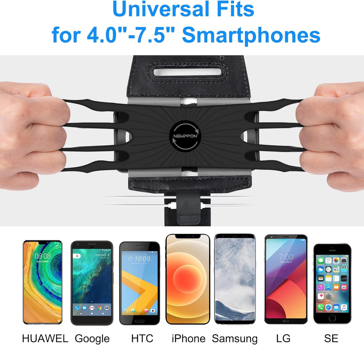 2 Pack Cell Phone Holder Armband - Reflective & Adjustable Wristband Strap Arm Bands Case Compatible with iPhone 16 15 14 13 12 Mini Pro Max Plus Samsung Galaxy Pixel for Workout Exercise Sports