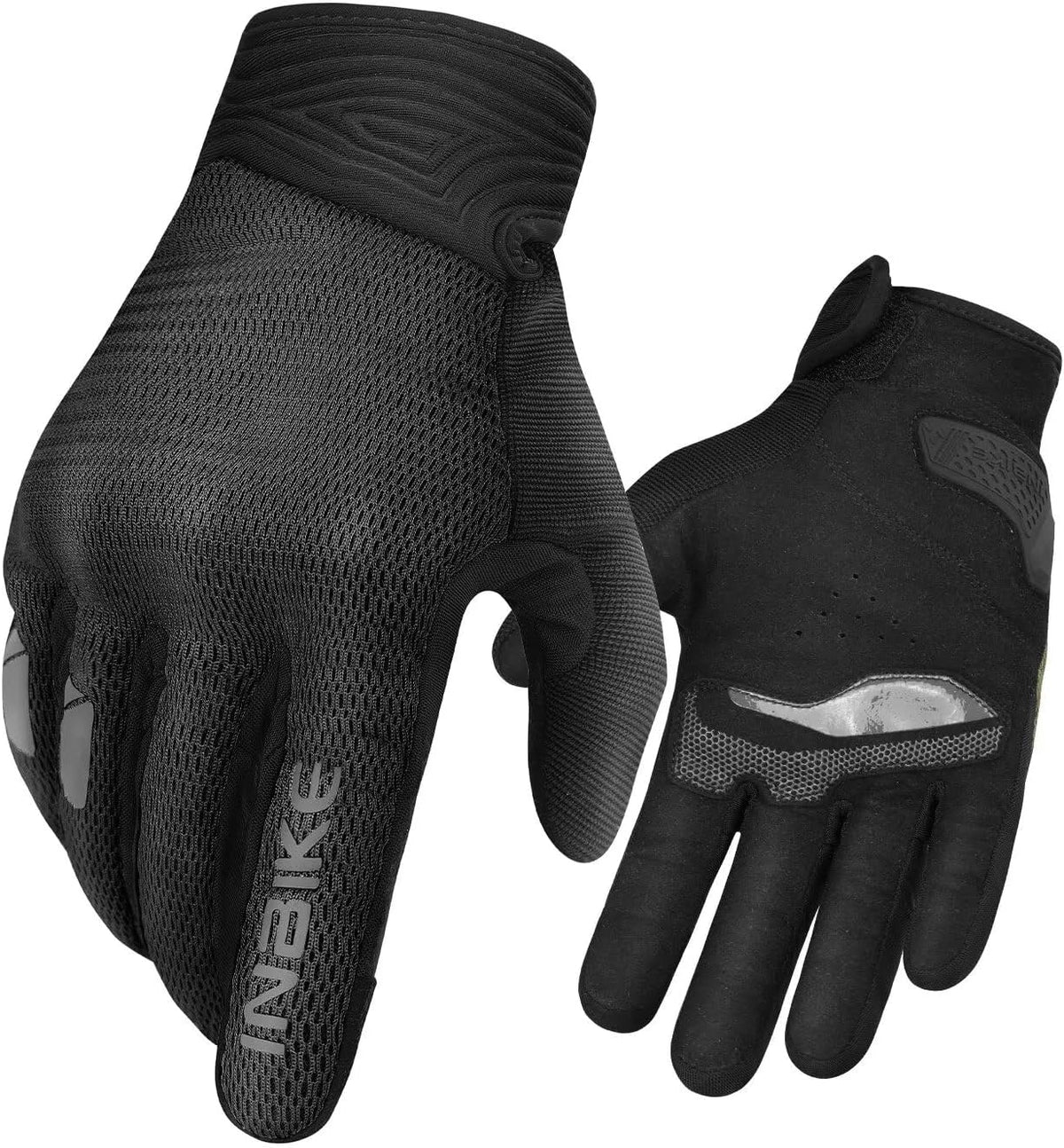 INBIKE Breathable Mesh Motorcycle Gloves for Men/Women, Shell Protection, Reflective, TPR Palm Sliders, Touchscreen Motorbike Gloves for ATV BMX MTB Riding