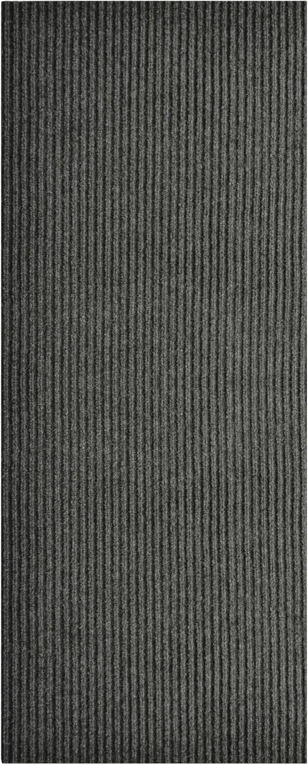 iCustomRug Spartan Weather Warrior Duty Indoor/Outdoor Utility Ribbed in 3ft,4ft,6ft Widths 70 Custom Sizes with Natural Non-Slip Rubber Backing 4'X68' in Charcoal