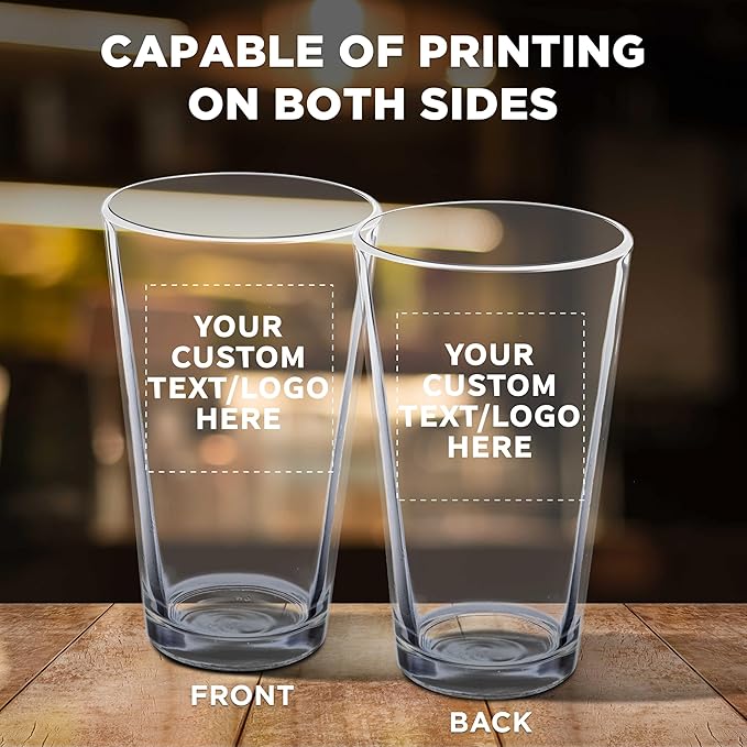 Custom Libbey Pint Glass 16 oz. Set of 100, Personalized Bulk Pack - Beer Glasses, Heavy Duty Drinkware - Clear