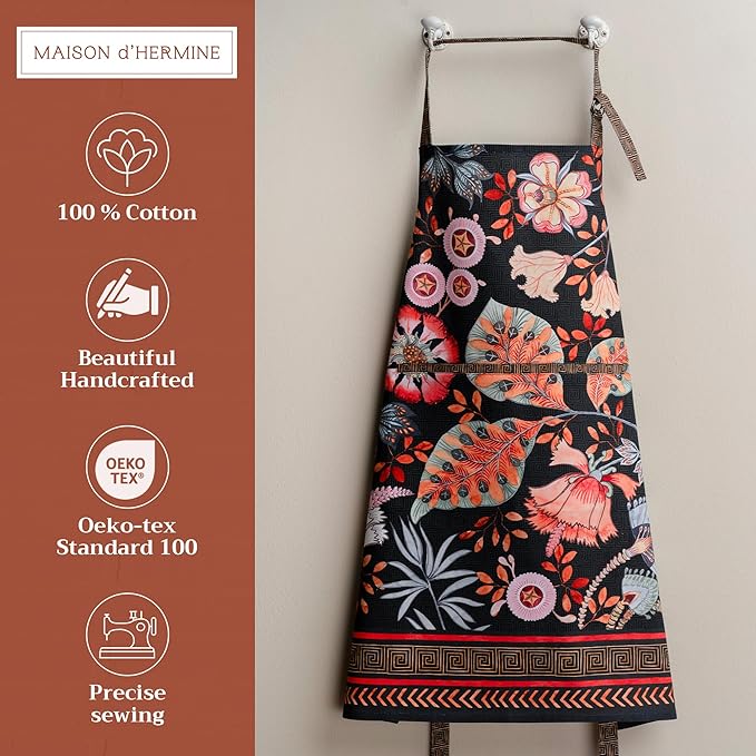 Maison d' Hermine 100% Cotton Apron for women with Pocket Kitchen Chef Apron for Men Cooking Mothers Day Gifts