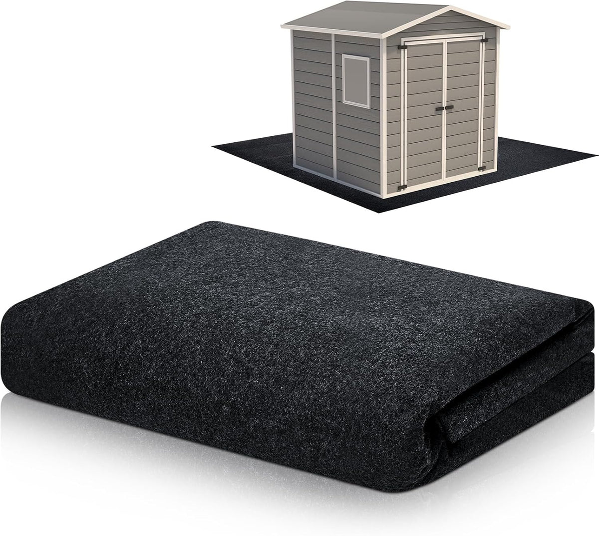 Haull Outdoor Storage Shed Floor Moat Waterproof Outdoor Carport Mat Thickened Soft Patio Furniture Pad Washable with Non Slip Backing, Storage Shed Not Included(6 x 3 ft)