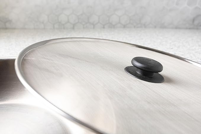 Fox Run Splater Shield, Stainless Steel Mesh Splatter Screen For Frying Pans, 13 Inches