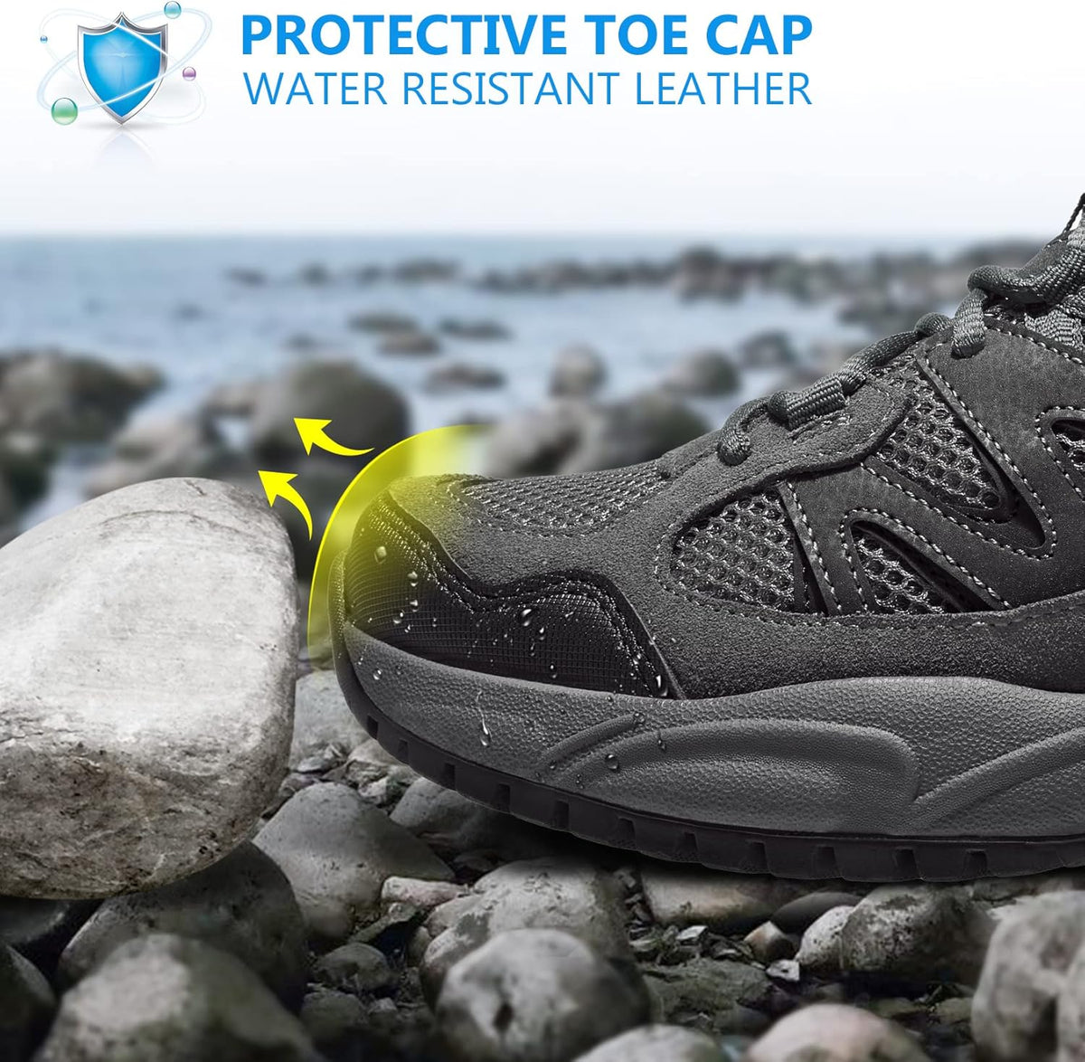 CAMELSPORTS Hiking Shoes Men Lightweight Non-Slip Breathable Sneakers Low Top Walking Shoes for Outdoor Trailing Trekking Walking Climbing