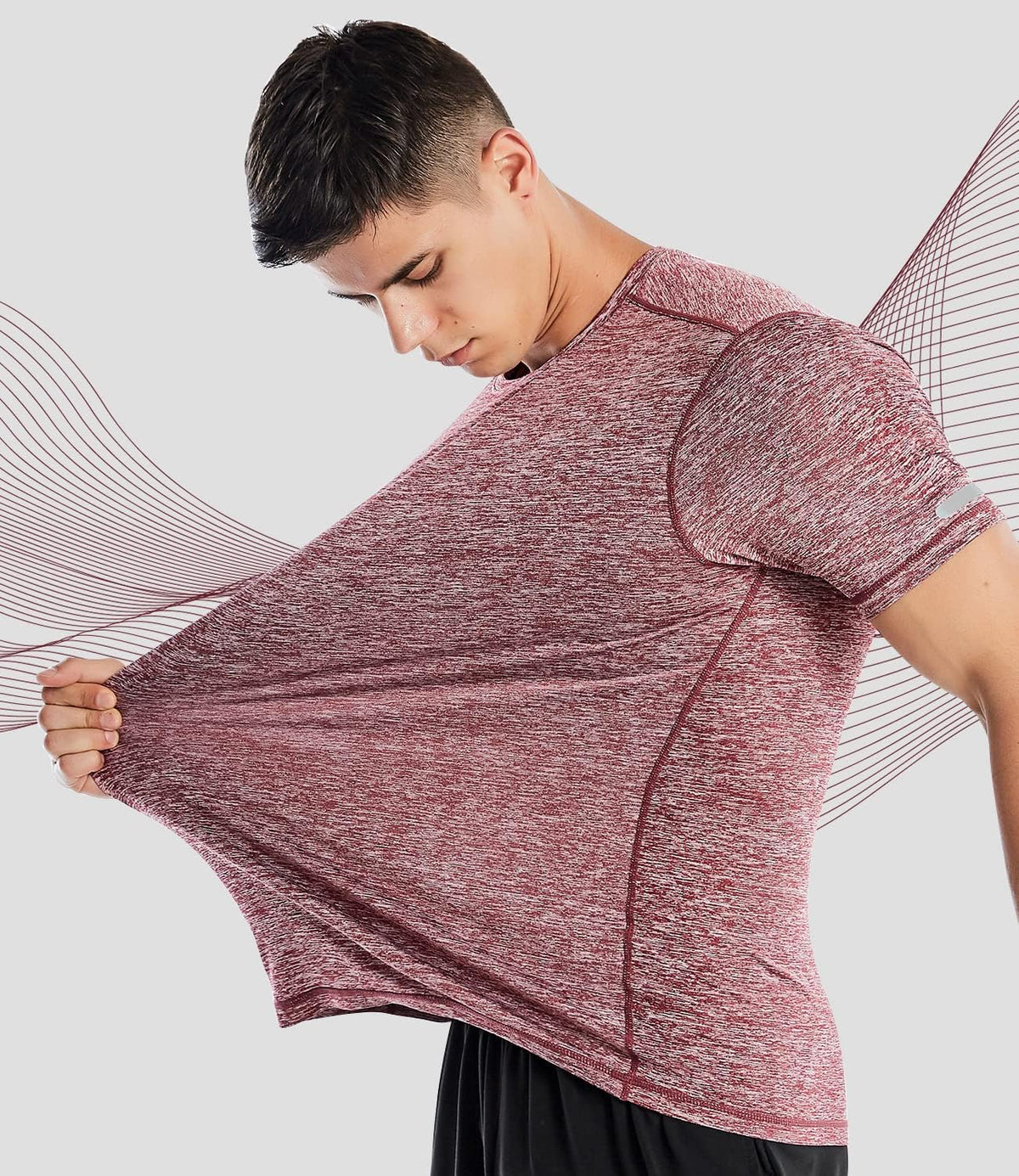 Zengjo Athletic Shirts for Men Short Sleeve Quick Dry Workout Running Gym Sport Exercise Tee Moisture Wicking
