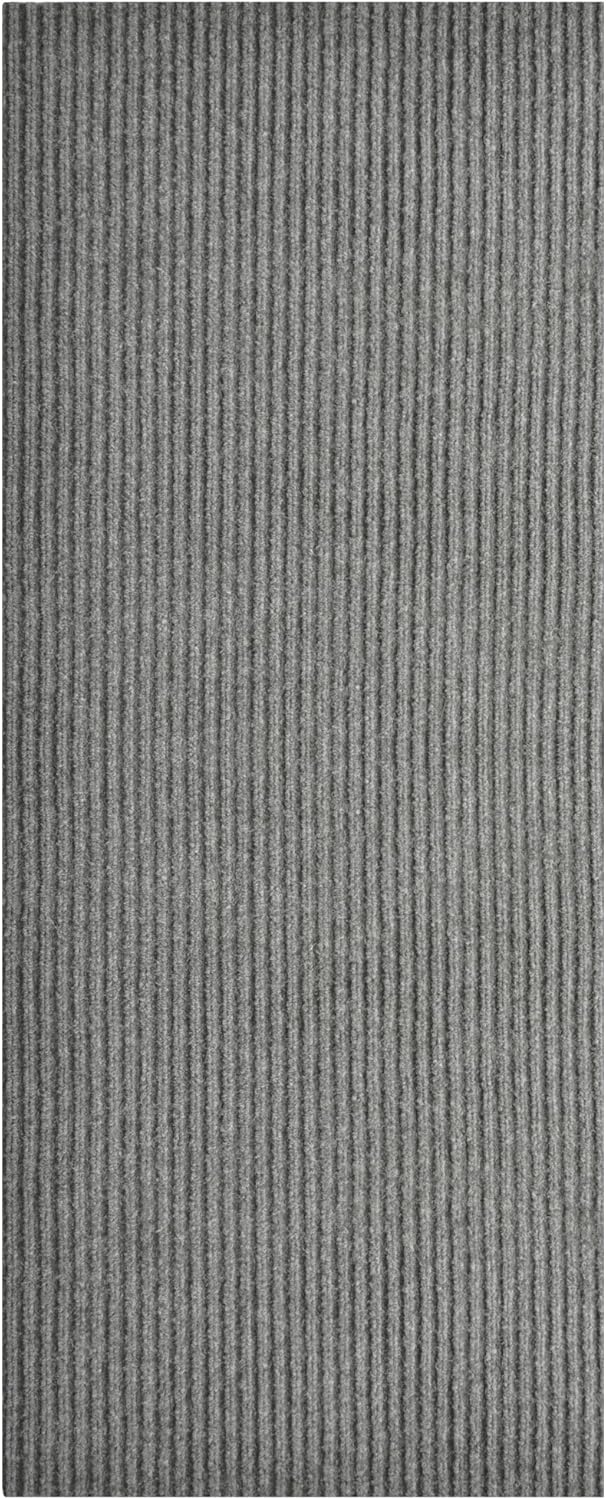 iCustomRug Spartan Weather Warrior Duty Indoor/Outdoor Utility Ribbed in 3ft,4ft,6ft Widths 70 Custom Sizes with Natural Non-Slip Rubber Backing 4'X22' in Grey
