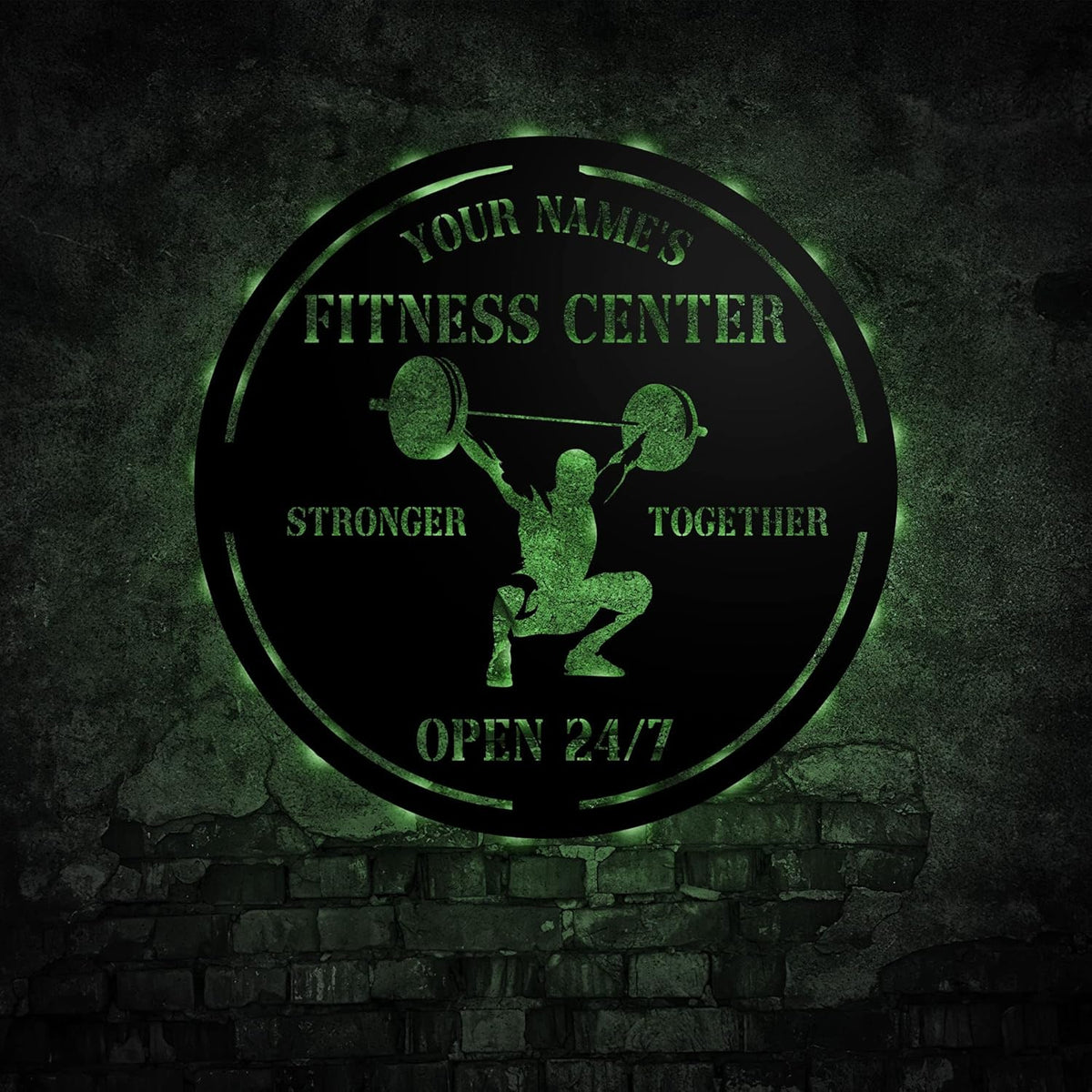 Personalized Home Gym LED Tin Metal Sign Multiple Sizes, Gym Sign Wall Decor, Exercise Workout Room Decor Fitness Center, Motivational Inspirational Hanging Wall Art Wall Plaque (04 w/lights)