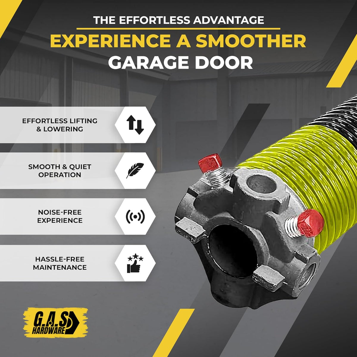 Garage Door Torsion Springs 207x2x25 Includes 1” Steel Bearing, Gloves, and Winding Bars for Left and Right Side of Garage Door Precision E-Coating 5-Year Warranty Minimum 30,000 Cycles (Pair)