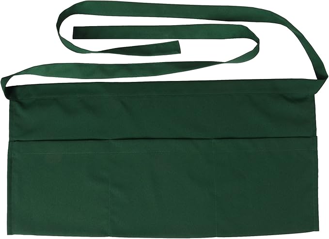 Resist water 3 big Pockets Waist Server Apron Kitchen Restaurant Unisex Half Aprons