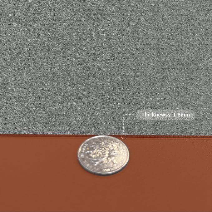 Leather Table Cover,1.8mm Thick,42x66 Inch Table Protector,Table Protector for Dining Room Table,Dining Table Cover,Table Cover Protector,Dining Table Protector(Brown+Gray,42x66)