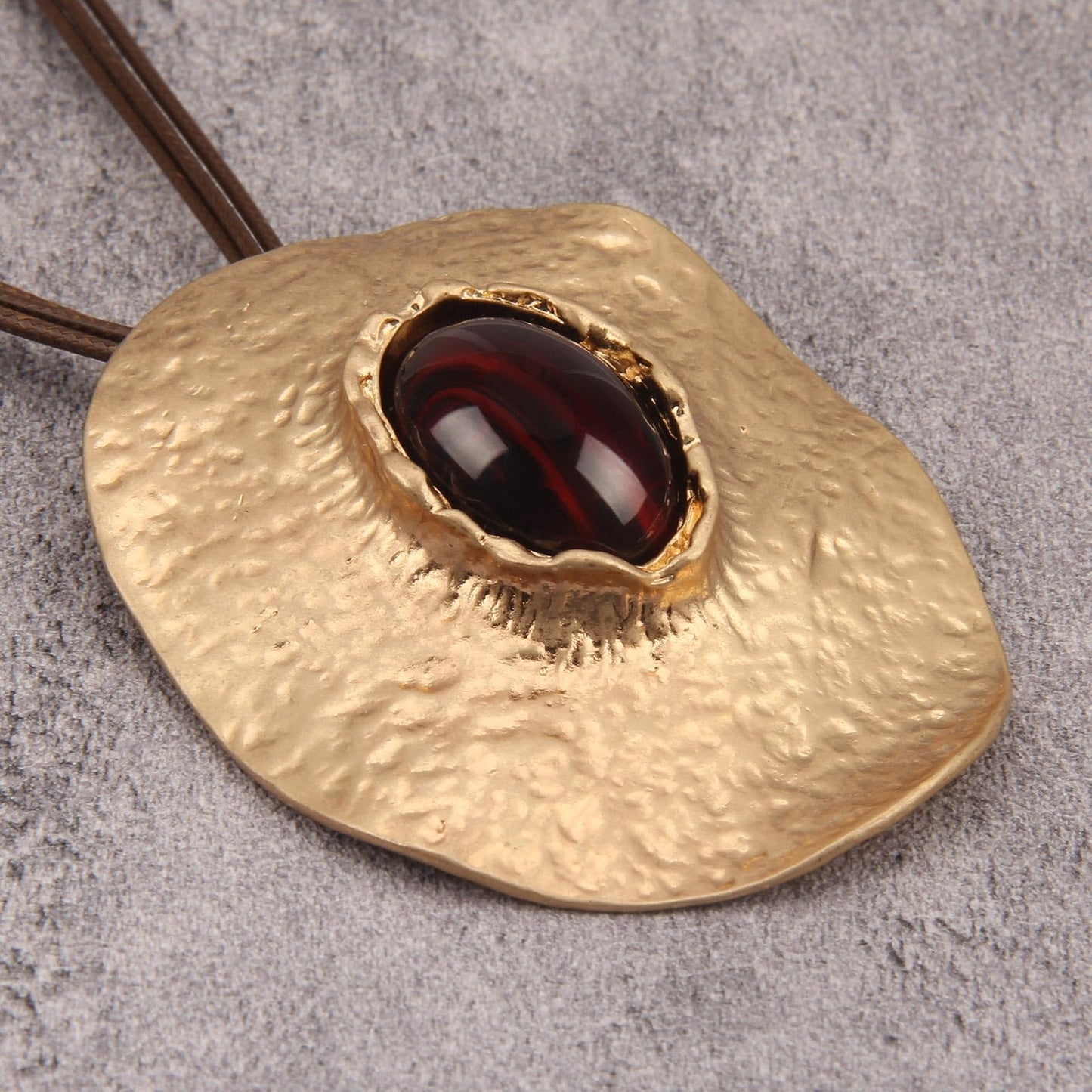 joymiao Chunky Statement Necklace for Women Vintage Bohemian Necklace with Large Gold Pendant Hippie Jewelry