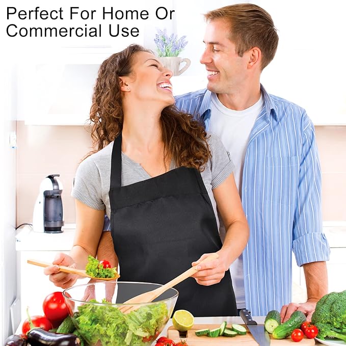Foaincore Bib Aprons, Unisex Apron No Pocket Bulk Machine Washable Plain Aprons for Women Men Chef Kitchen Drawing