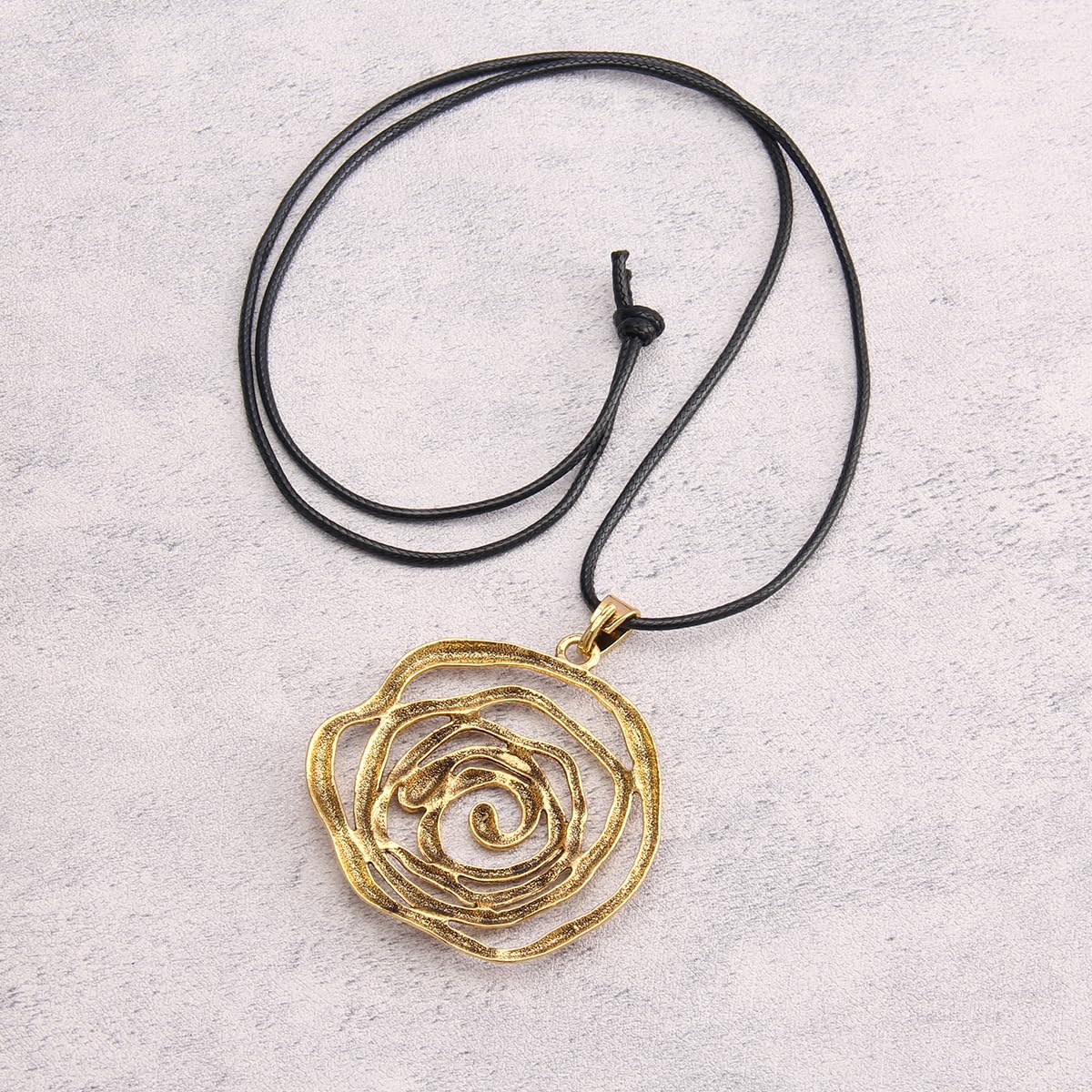 joymiao Boho Necklaces for Women Gold String Necklace With Pendant Layered Leather Rope Necklace Vintage Sweater NecklaceS for Women Wife Gifts
