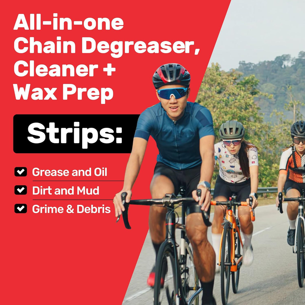 Professional Bike Chain Stripper + Degreaser - 16oz Chain Cleaner & Wax Prep, Works in Minutes, Made in USA, Easy Drip-On Application On Bike, Soak for Deep Clean, Strip + Prep for Bike & Motorcycle
