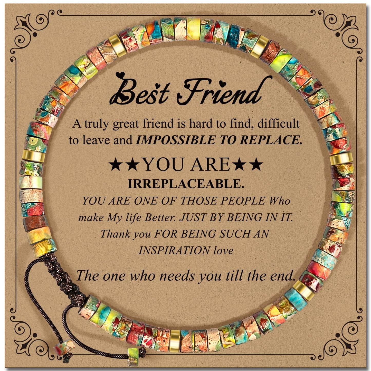 ZOKCC Friendship Bracelet Gifts for Women: Inspirational Natural Stone Bracelet for Women - Birthday Christmas Day Graduation Gifts for Friend, Sister, Bestie, BFF