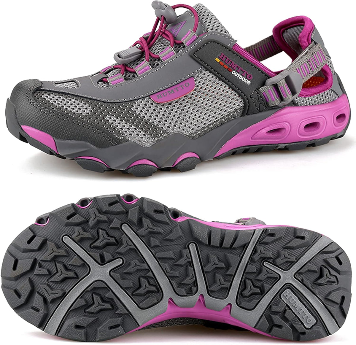 HUMTTO Women's Amphibious Water Shoes - Closed Toe Hiking Sandals Summer Outdoor Water Sandal Non-Slip River Shoes Quick Drying Aqua Shoe