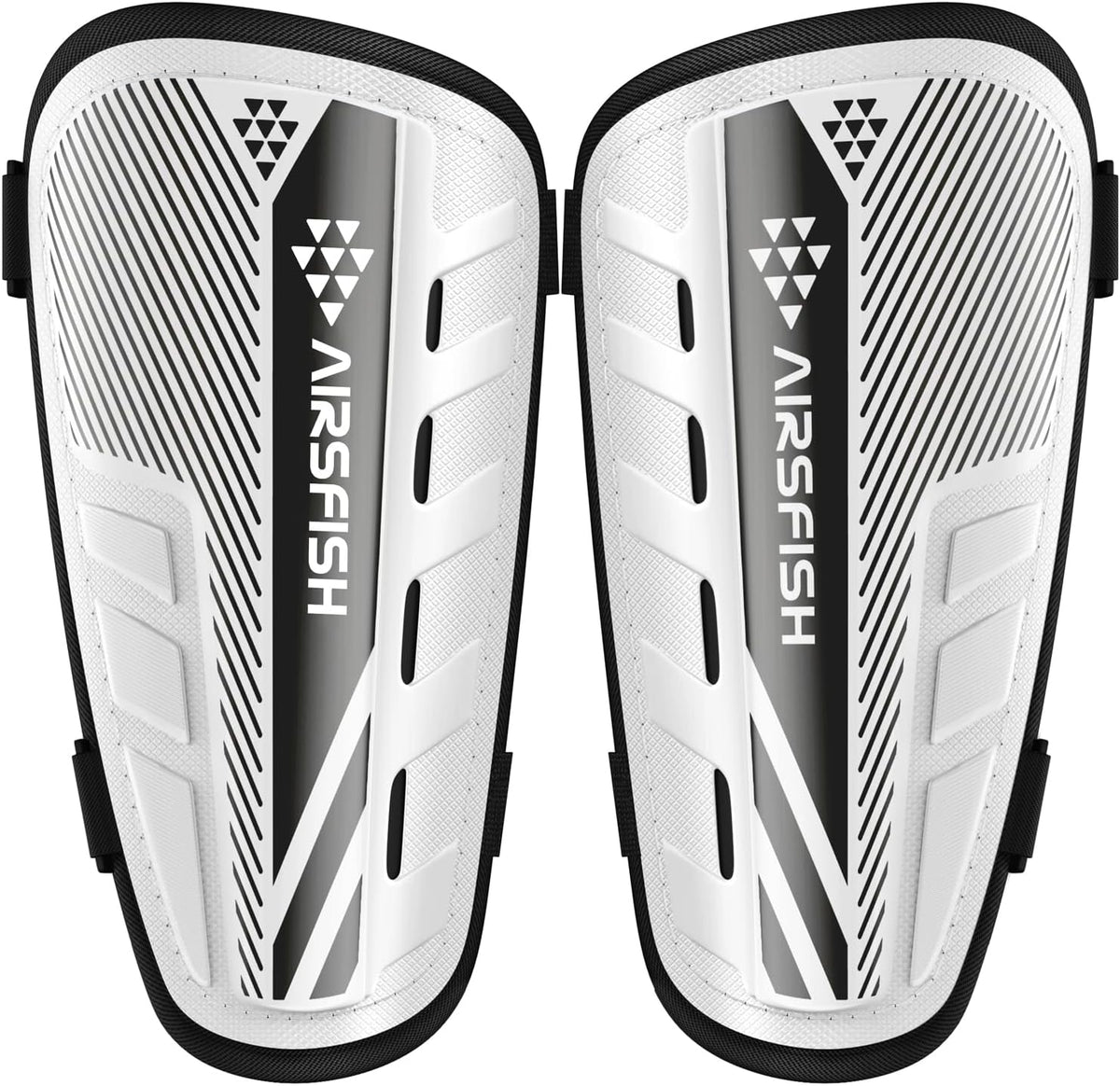 Shin Guards Soccer Kids Youth, CE Certified Airsfish Shin Guard Protection Gear for 2-18 Years Old Boys Girls Teenagers High Impact Resistant Breathable Comfortable 1 Pair 4 Sizes