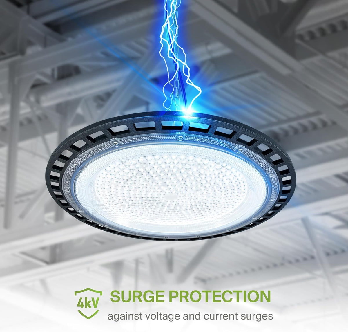 ASD LED High Bay UFO Light Fixture, Commercial Shop Lighting | Plug & Play Cable, IP65 Waterproof, ETL Listed | 200W 23900LM 5000K 100-277V | Warehouse, Garage, Workshop, Barn Lamp | Black, 12 Pack