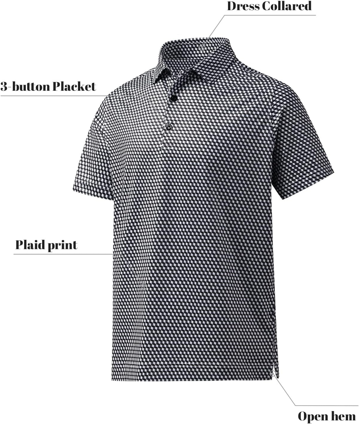 DEOLAX Mens Polo Shirts Fashion Print Mens Golf Shirt Dry Fit Mens Golf Polo Short Sleeve Quick Dry Funny Golf Shirt for Men