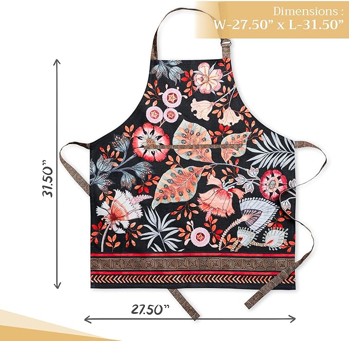 Maison d' Hermine 100% Cotton Apron for women with Pocket Kitchen Chef Apron for Men Cooking Mothers Day Gifts