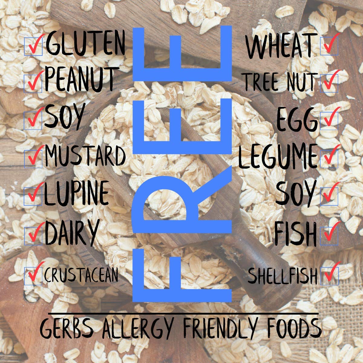Gerbs Gluten-Free Traditional Rolled Oats 2 lbs. | Carefully Sourced, Premium Grade, Resealable Bag | Hearty Texture, Ideal for Baking & Breakfast | Top 14 Allergen-Free