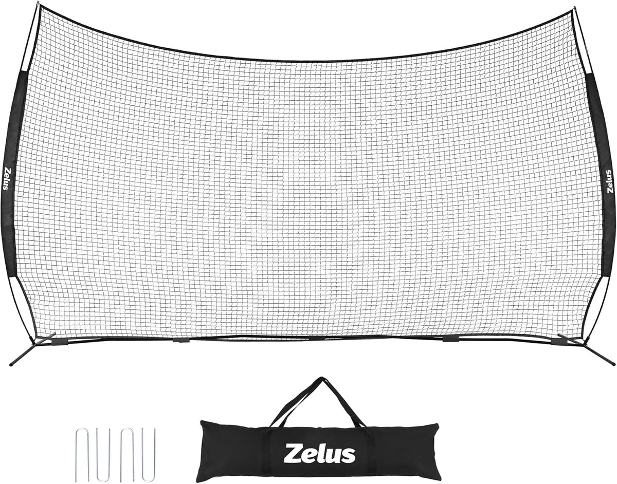 12x9ft / 16x10ft Barricade Backstop Net, Ball Sports Barrier, Practice Net for Baseball, Softball, Lacrosse, Soccer, Basketball and More