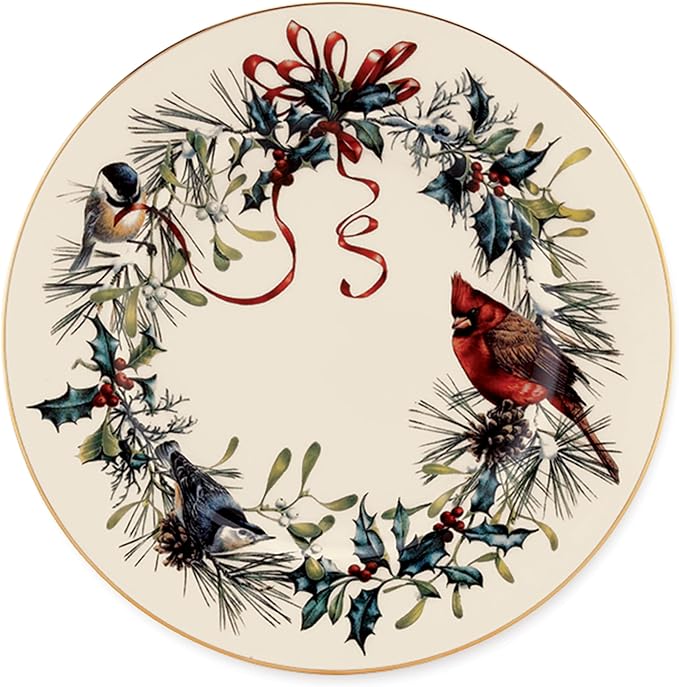 Lenox 185518012 Winter Greetings Salad Plate, Christmas Dinnerware