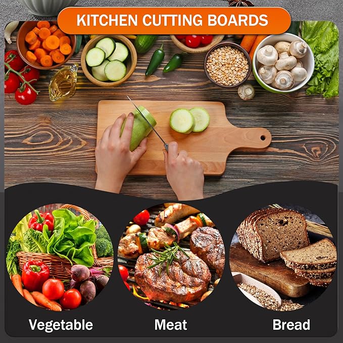 AWIZOM 6 Pcs Thicken Bamboo Cutting Board Bulk 11x5 Inch Personalized Wood Chopping Board Customized Laser Engraving Charcuterie Boards for Wedding Mother's Day Housewarming Present,0.39" Thick