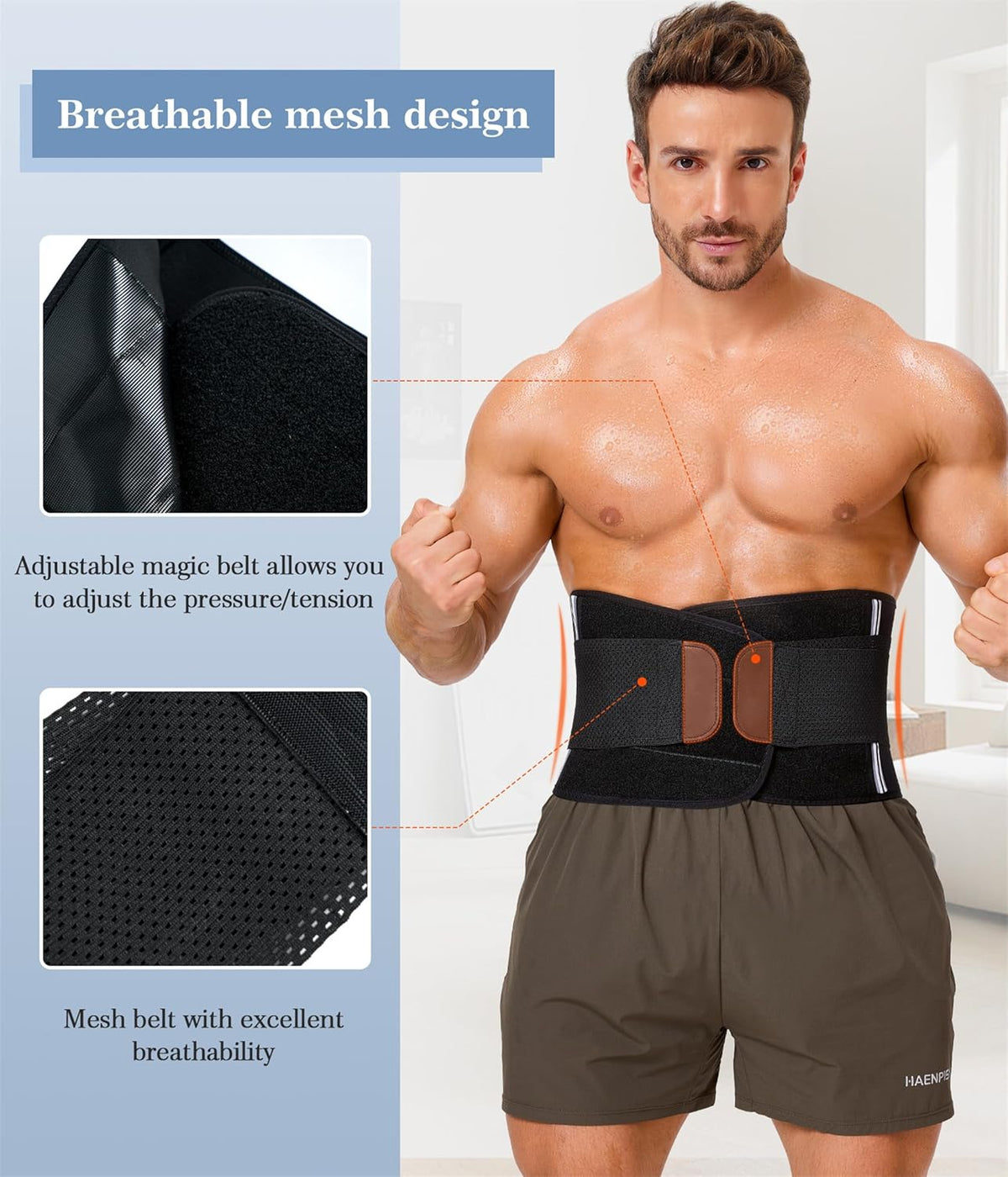 TAILONG Neoprene Waist Trimmer Ab Belt for Men Waist Trainer for Women Corset Slimming Body Shaper Workout Sauna Sweat Band