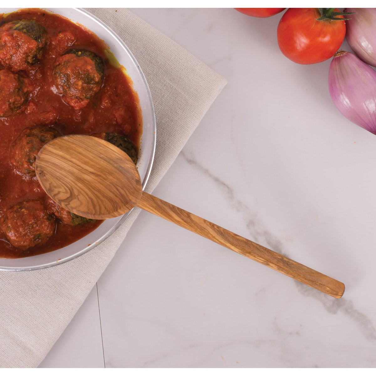 Eddingtons Italian Olive Wood Cooking Spoon, Handcrafted in Europe, 10-Inch