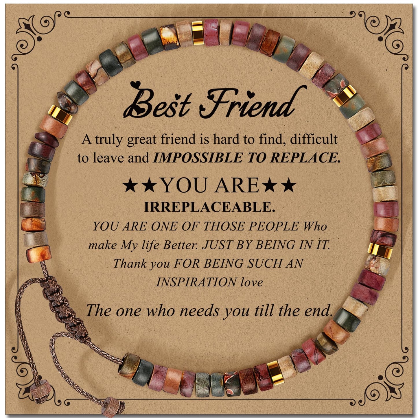 ZOKCC Friendship Bracelet Gifts for Women: Inspirational Natural Stone Bracelet for Women - Birthday Christmas Day Graduation Valentines Day Gifts for Friend Sister Bestie BFF