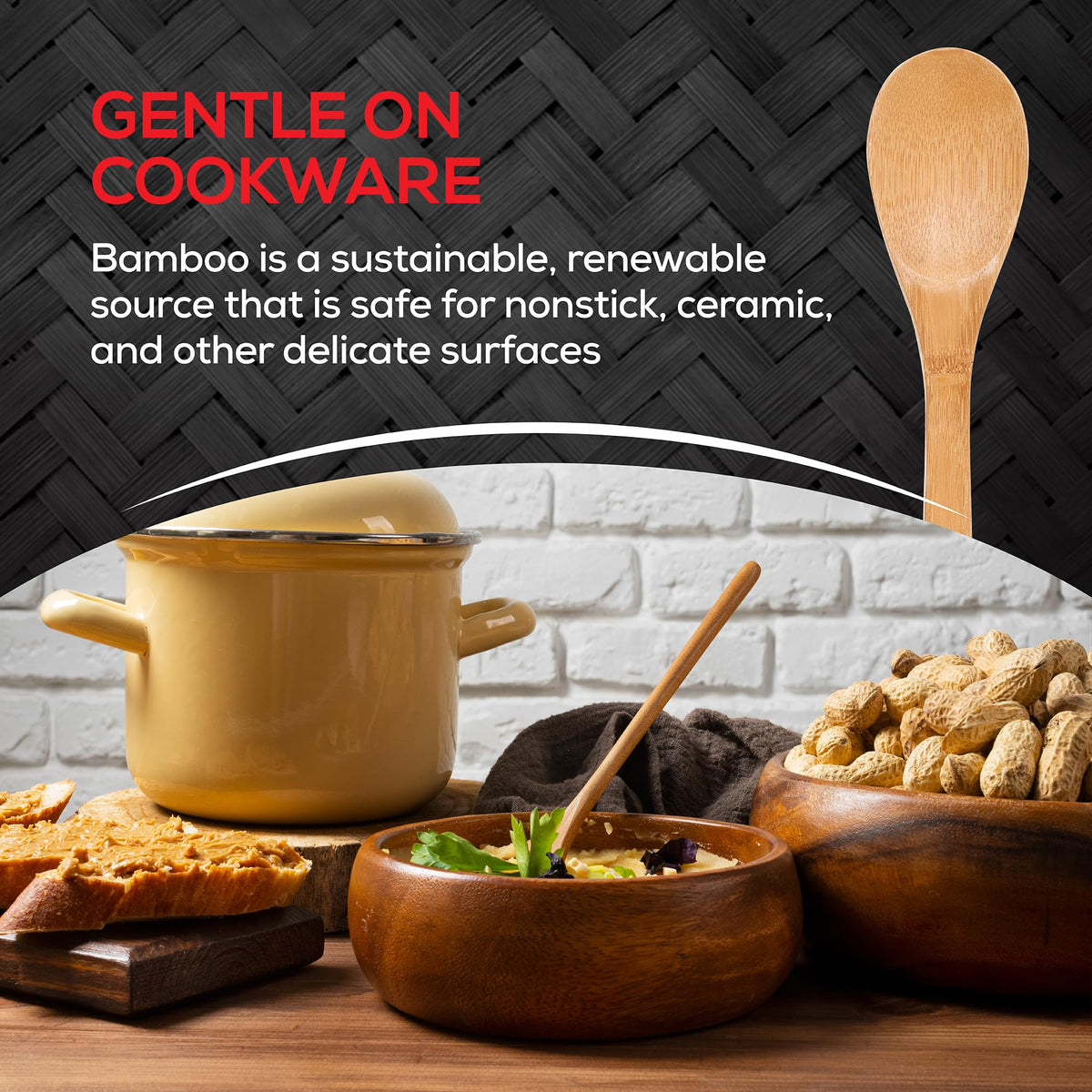 Helen’s Asian Kitchen Bamboo Kitchen Spoon Cooking Utensil, 15-Inch